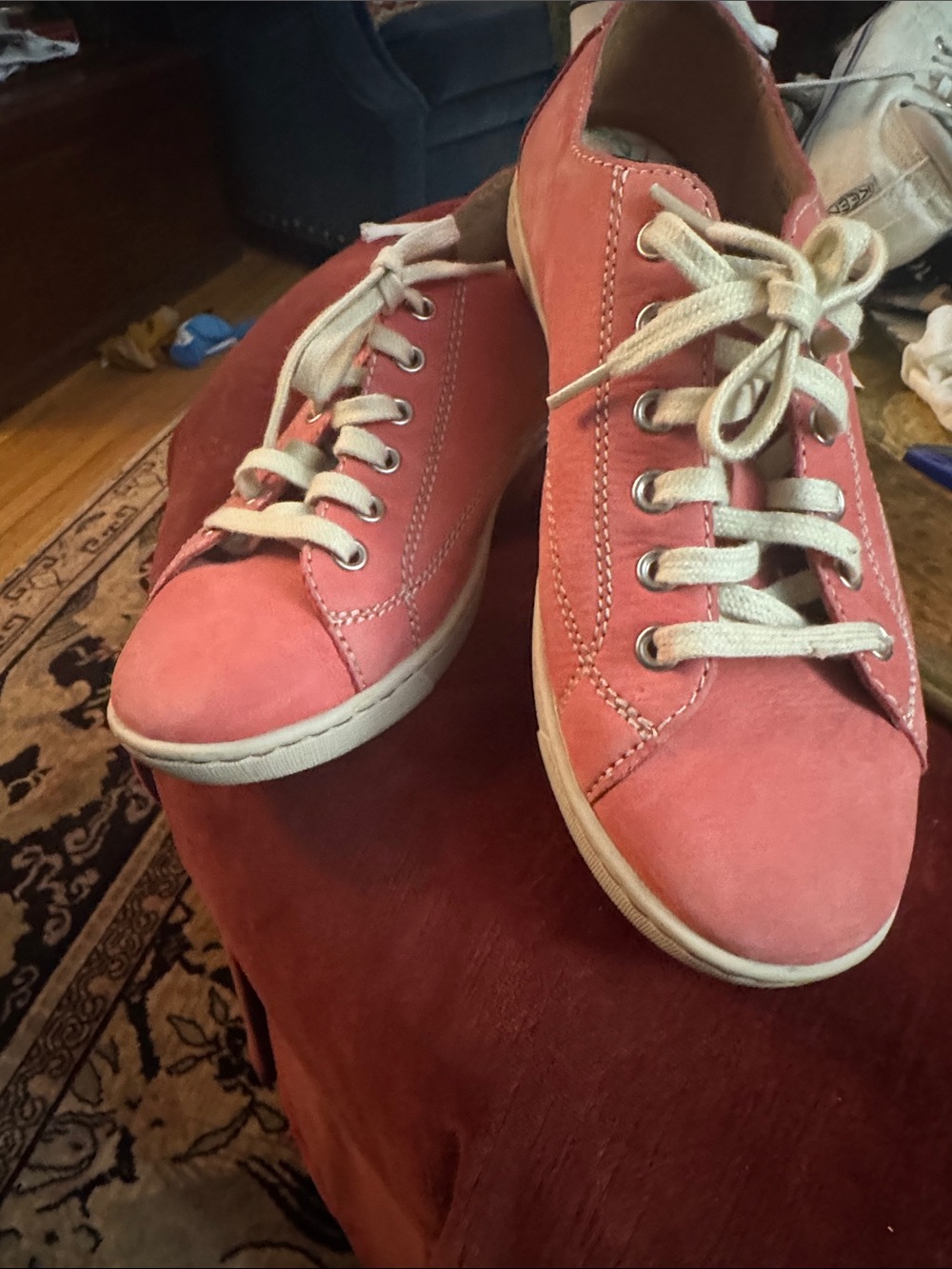 Born Coral Suede Lace-Up Sneakers